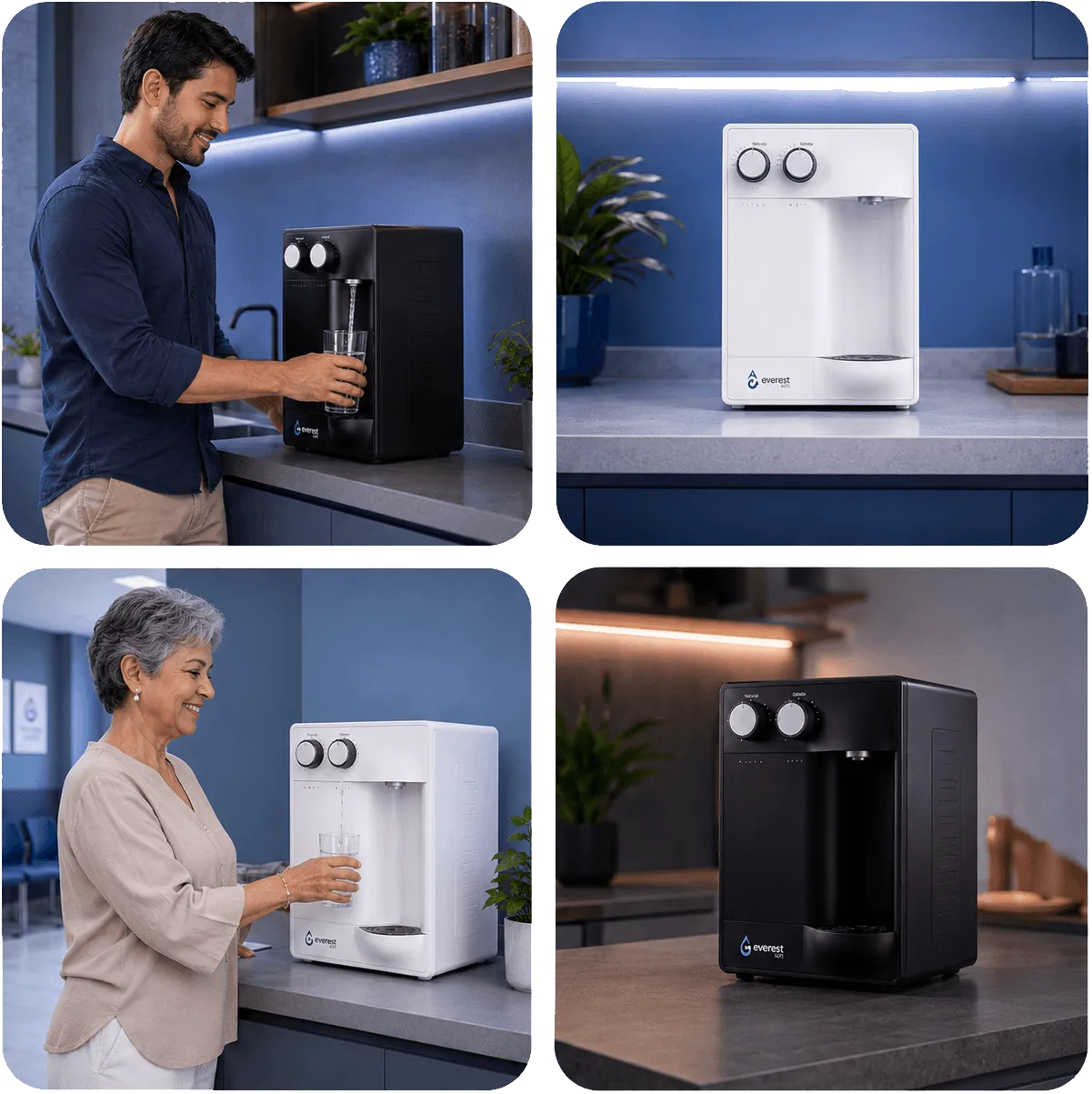 Linha Everest de purificadores Soft em uso em ambientes residenciais